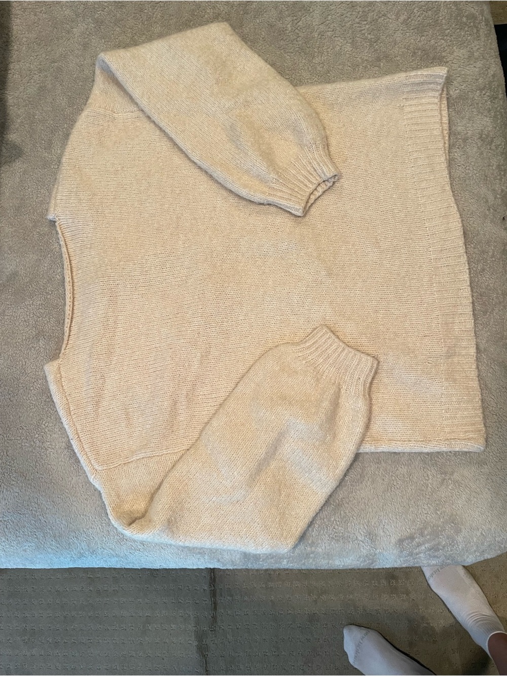 Cream Crewneck Knit Sweater